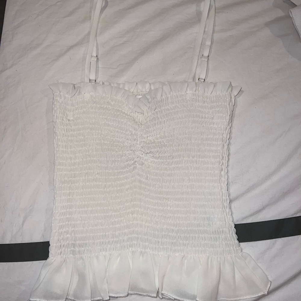 White smocked tank top size L
